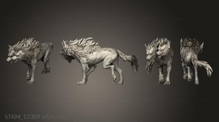 Figurines heroes, monsters and demons (Blood Moon Death Dog, STKM_12389) 3D models for cnc