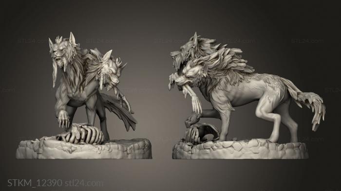 Figurines heroes, monsters and demons (Blood Moon Death Dog Eating, STKM_12390) 3D models for cnc