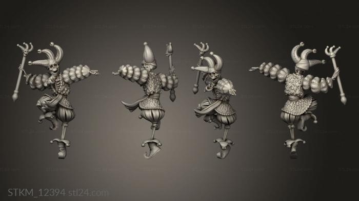 Figurines heroes, monsters and demons (Blood Moon Skeleton Jester, STKM_12394) 3D models for cnc