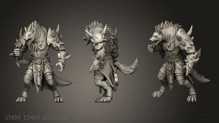 Figurines heroes, monsters and demons (Bloodfields Shapeshifters Werehyena Uryu Gnoll, STKM_12409) 3D models for cnc