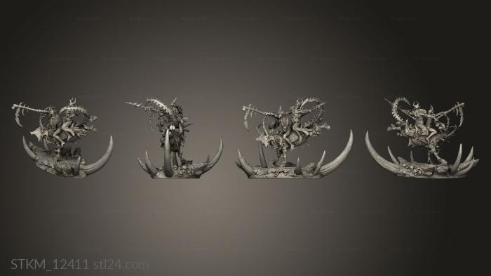 Статуэтки герои, монстры и демоны (Всадники Кровавого Рога,Всадник, STKM_12411) 3D модель для ЧПУ станка