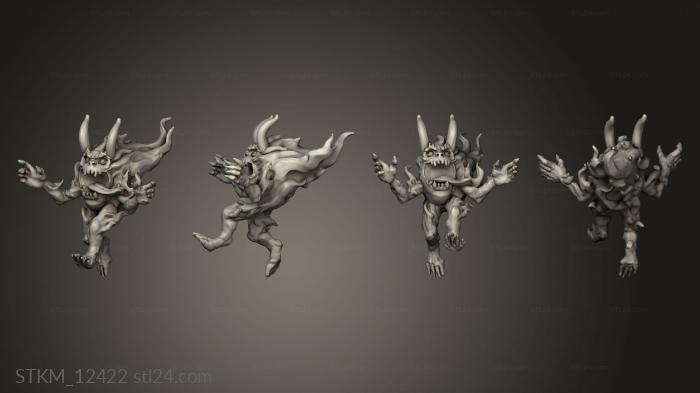 Figurines heroes, monsters and demons (Cult Flame Devil, STKM_12422) 3D models for cnc