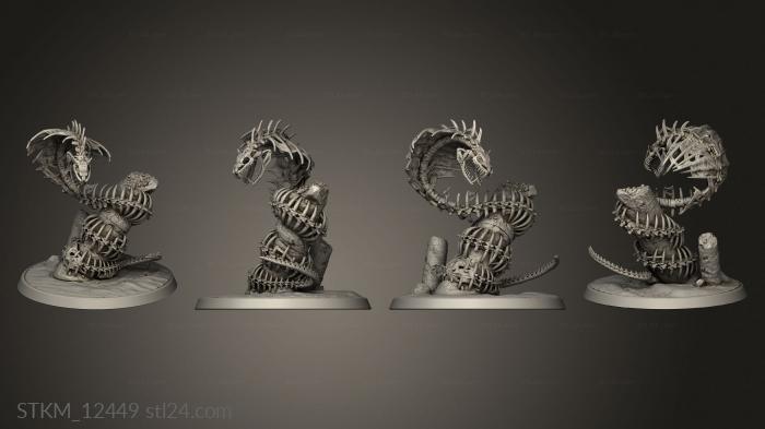 Figurines heroes, monsters and demons (Buried Tomb Skeletal Snake, STKM_12449) 3D models for cnc