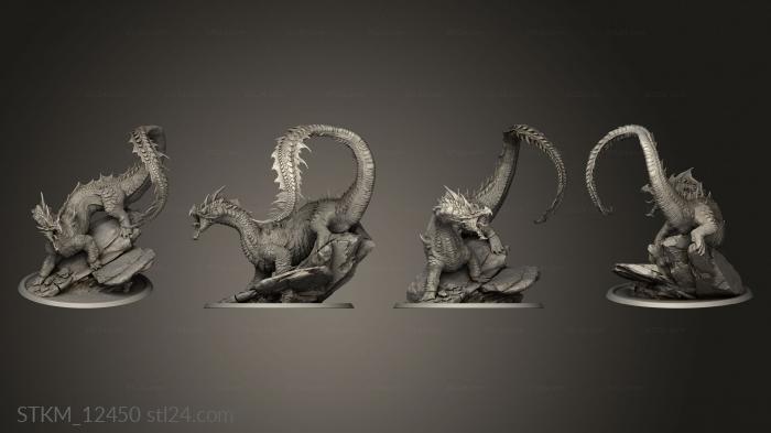 Figurines heroes, monsters and demons (Brine Drake brine dragon wing, STKM_12450) 3D models for cnc