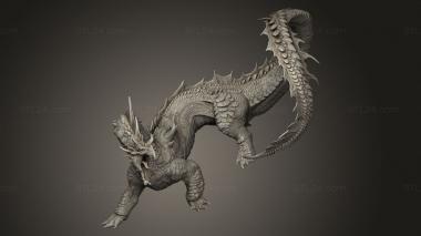 Figurines heroes, monsters and demons (Brine Drake brine dragon wing rider, STKM_12451) 3D models for cnc