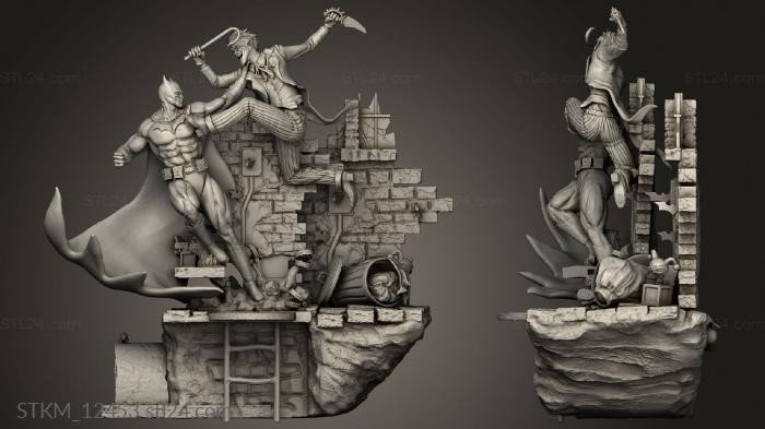 Figurines heroes, monsters and demons (Batman vs Guason Fewer, STKM_12453) 3D models for cnc