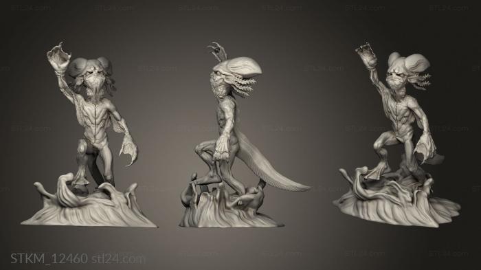 Figurines heroes, monsters and demons (Caves Despair Grumpy Axolotl Warrior Water, STKM_12460) 3D models for cnc