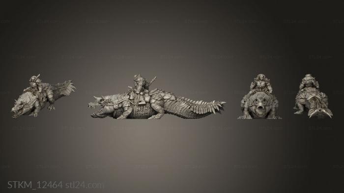 Figurines heroes, monsters and demons (Tusk Lands Croc Rider Tyskland Mount, STKM_12464) 3D models for cnc