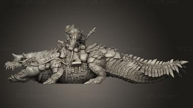 Figurines heroes, monsters and demons (Tusk Lands Croc Rider Tyskland Mount, STKM_12464) 3D models for cnc