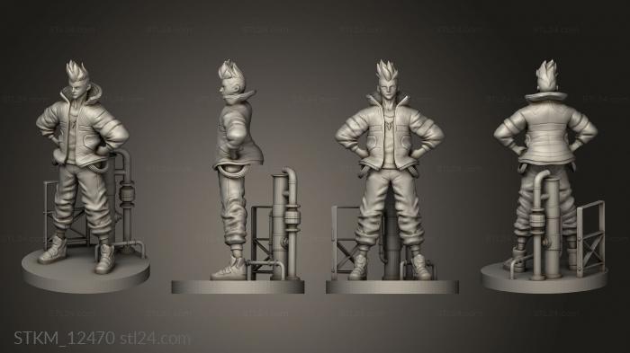 Figurines heroes, monsters and demons (David Cyberpunk simple, STKM_12470) 3D models for cnc