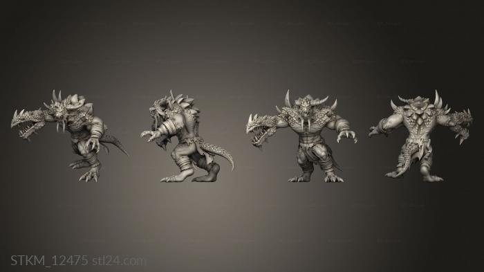 Статуэтки герои, монстры и демоны (Драккисат,Жестокий мутант,Пораженный Змеями, STKM_12475) 3D модель для ЧПУ станка