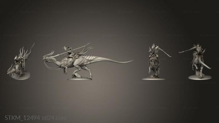 Figurines heroes, monsters and demons (Dilophosaurus Lord The cavalry, STKM_12494) 3D models for cnc