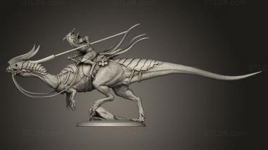 Figurines heroes, monsters and demons (Dilophosaurus Lord The cavalry, STKM_12494) 3D models for cnc