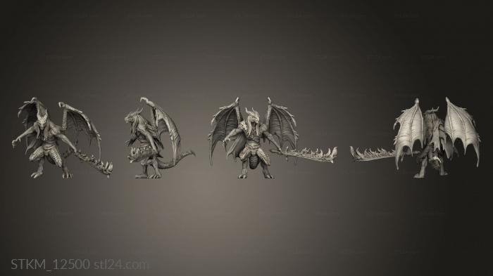 Figurines heroes, monsters and demons (Burning Lands Draconic Demon Red Flame Sword, STKM_12500) 3D models for cnc