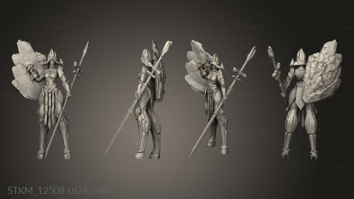 Figurines heroes, monsters and demons (Burning Lands Gaia Shield Maiden, STKM_12508) 3D models for cnc