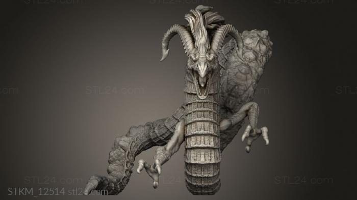 Figurines heroes, monsters and demons (Burning Lands Volcano Wyrm Flying Gargantuan, STKM_12514) 3D models for cnc