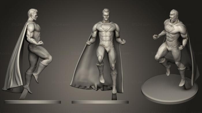 Статуэтки герои, монстры и демоны (Супермен Человек из стали, STKM_1258) 3D модель для ЧПУ станка