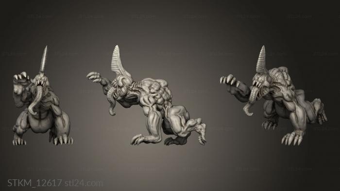 Figurines heroes, monsters and demons (Chaos Hounds Hound, STKM_12617) 3D models for cnc