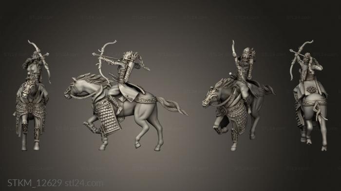 Статуэтки герои, монстры и демоны (Всадник хаоса IX уровня на лошади, STKM_12629) 3D модель для ЧПУ станка