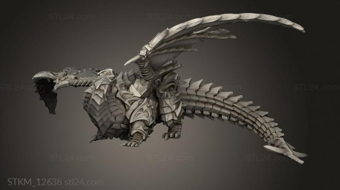 Figurines heroes, monsters and demons (cursed dragon vs dragon, STKM_12638) 3D models for cnc