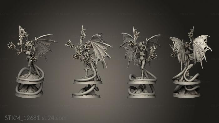 Figurines heroes, monsters and demons (Cult Demon Queen For Flying, STKM_12681) 3D models for cnc