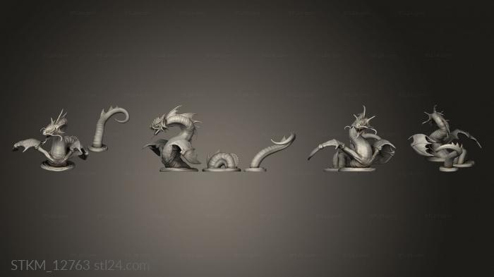 Статуэтки герои, монстры и демоны (Жестокие Болота,Гигантский Болотный Змей, STKM_12763) 3D модель для ЧПУ станка