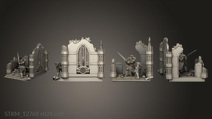 Статуэтки герои, монстры и демоны (Диорама Крестоносцев,Вторая стена Диорамы, STKM_12768) 3D модель для ЧПУ станка