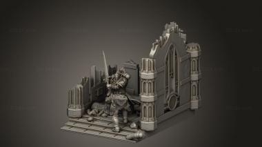 Figurines heroes, monsters and demons (Crusader Diorama Diorama Wall Two, STKM_12768) 3D models for cnc