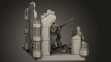 Figurines heroes, monsters and demons (Crusader Diorama Diorama Wall Two, STKM_12768) 3D models for cnc