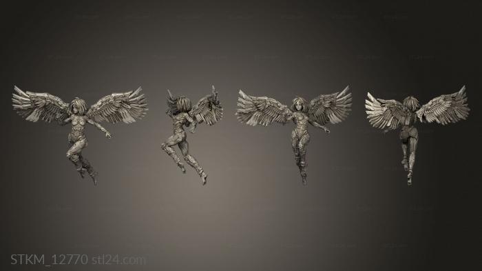 Figurines heroes, monsters and demons (Cyborg Angel Diorama One Wings, STKM_12770) 3D models for cnc