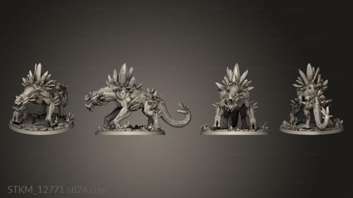 Статуэтки герои, монстры и демоны (Хрустальный Жующий Дракон, STKM_12771) 3D модель для ЧПУ станка
