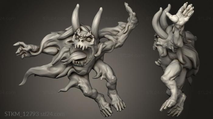 Figurines heroes, monsters and demons (Cult Flame Devil, STKM_12793) 3D models for cnc