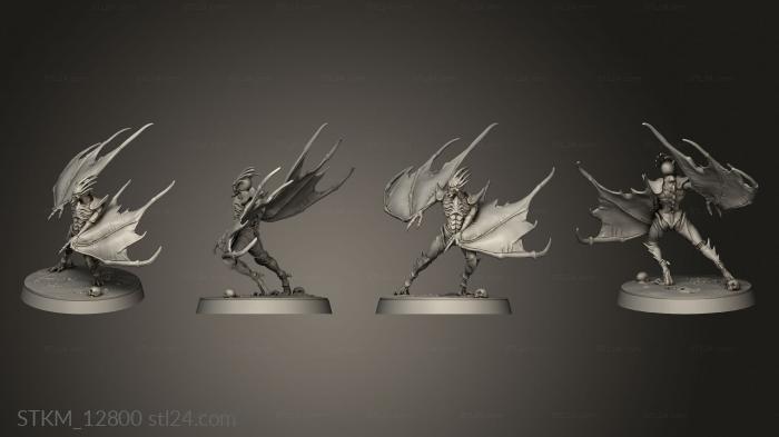 Статуэтки герои, монстры и демоны (Танцуют вампиры-Оборотни-Летучие Мыши, STKM_12800) 3D модель для ЧПУ станка