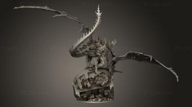 Figurines heroes, monsters and demons (cursed dragon vs cursed dragon, STKM_12801) 3D models for cnc