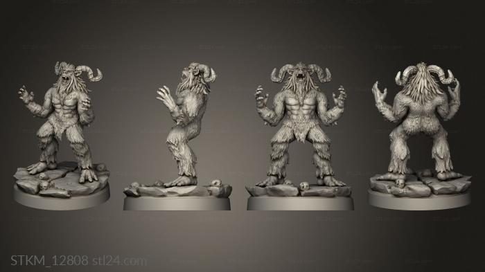 Статуэтки герои, монстры и демоны (Проклятая Кузница Отвратительного Йети,огромного, STKM_12808) 3D модель для ЧПУ станка