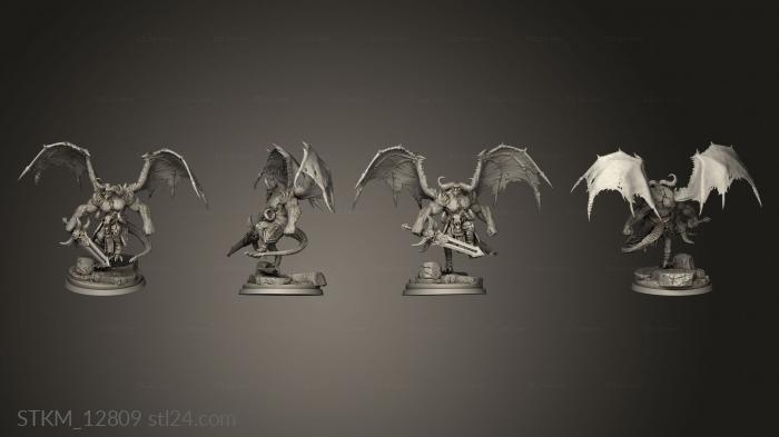 Figurines heroes, monsters and demons (Dantes Inferno Dante Malacoda, STKM_12809) 3D models for cnc