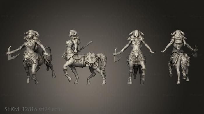Figurines heroes, monsters and demons (Elven Grace Centaur Female Axe, STKM_12816) 3D models for cnc