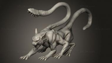 Figurines heroes, monsters and demons (Fantasy big cat, STKM_12817) 3D models for cnc