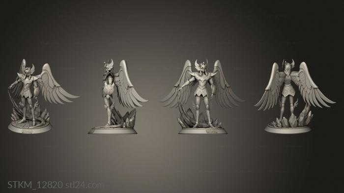 Статуэтки герои, монстры и демоны (Лебедь Хиога бог божественной одежды, STKM_12820) 3D модель для ЧПУ станка