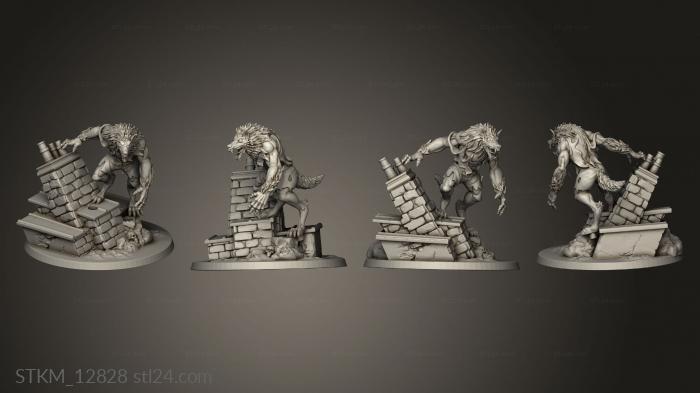 Figurines heroes, monsters and demons (WEREWOLVES THIN WEREWOLF, STKM_12828) 3D models for cnc