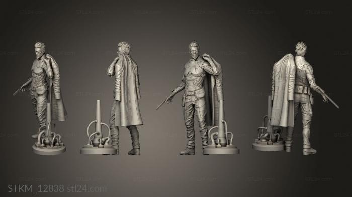 Статуэтки герои, монстры и демоны (Скульптура Дэма Дженсена и стенд Адама, STKM_12838) 3D модель для ЧПУ станка