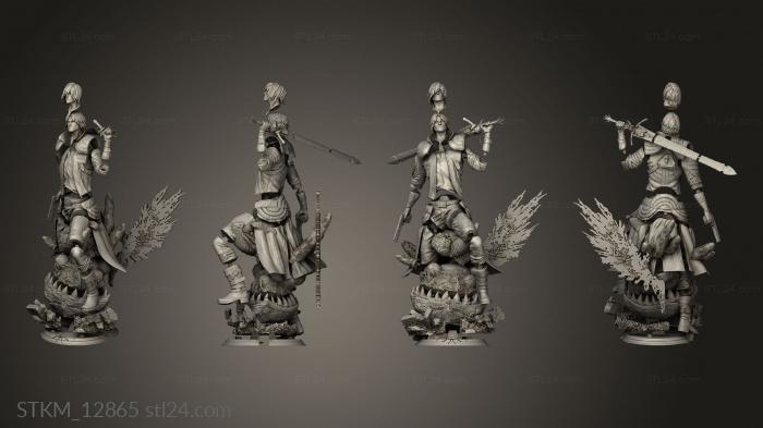 Статуэтки герои, монстры и демоны (Крик Дьявола Статуи Данте Экспозе, STKM_12865) 3D модель для ЧПУ станка