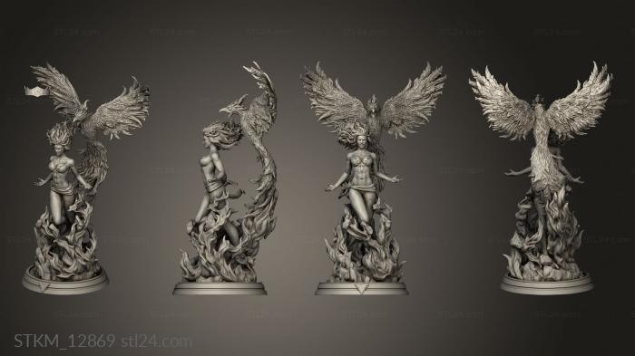 Статуэтки герои, монстры и демоны (Темный Феникс, STKM_12869) 3D модель для ЧПУ станка