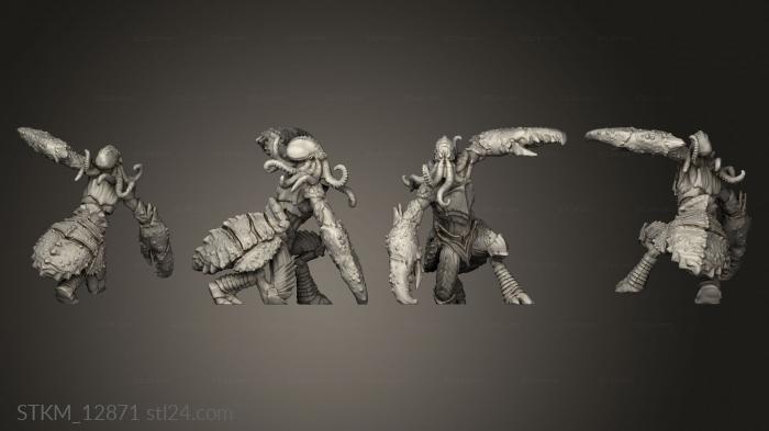 Figurines heroes, monsters and demons (End Depth octo crab attacking, STKM_12871) 3D models for cnc