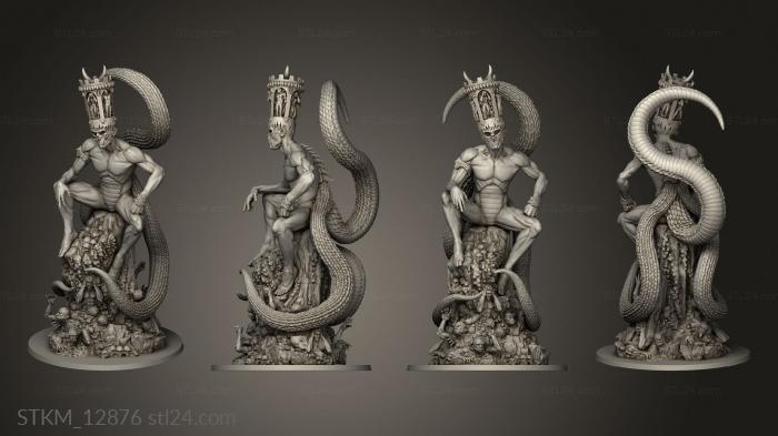Статуэтки герои, монстры и демоны (Дантес-Король Ада Минос, STKM_12876) 3D модель для ЧПУ станка