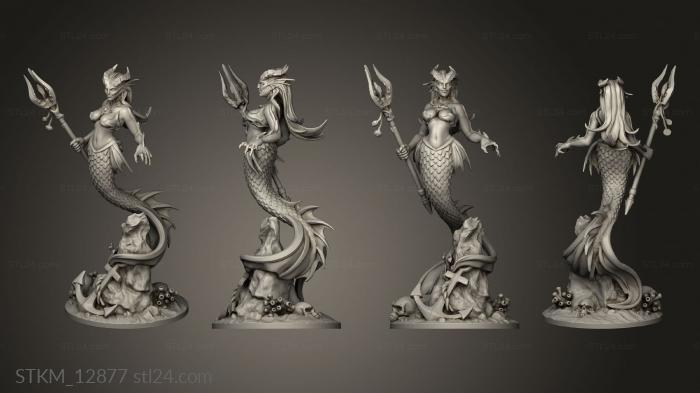Статуэтки герои, монстры и демоны (Юбилейный год Легенды Темного Моря Sirena, STKM_12877) 3D модель для ЧПУ станка