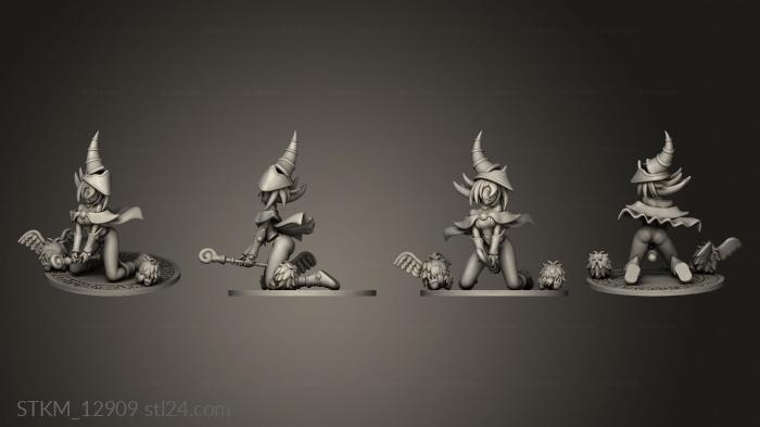Статуэтки герои, монстры и демоны (Девушка-Темный Маг, STKM_12909) 3D модель для ЧПУ станка
