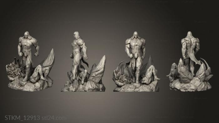Статуэтки герои, монстры и демоны (Одиссея Лиги Справедливости Дарксайда, STKM_12913) 3D модель для ЧПУ станка