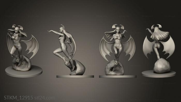Статуэтки герои, монстры и демоны (Темные Охотники Морриган, STKM_12915) 3D модель для ЧПУ станка