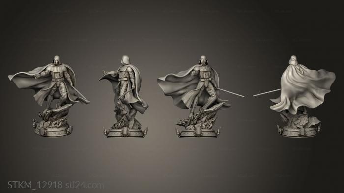 Статуэтки герои, монстры и демоны (Скульптура Дарта Вейдера Звездные войны, STKM_12918) 3D модель для ЧПУ станка